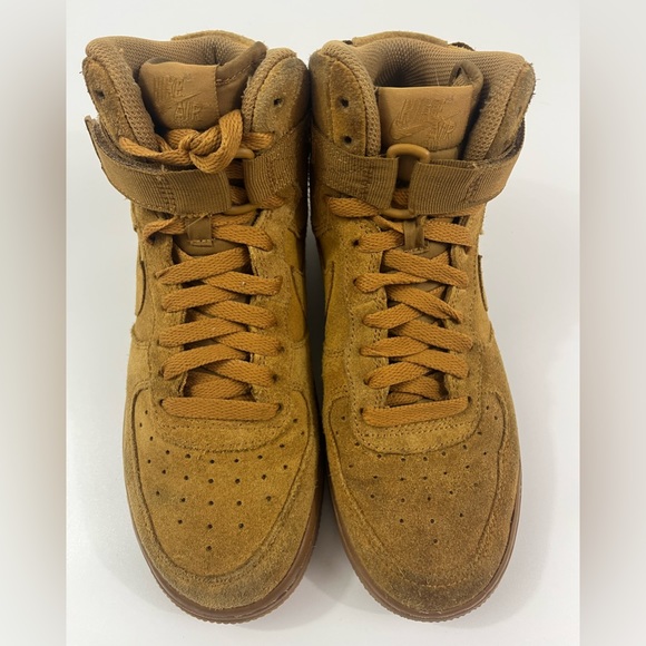 Nike AF1 Air Force 1 High LV8 Brown Suede High Top Sneakers Size 6 Y - Picture 4 of 13
